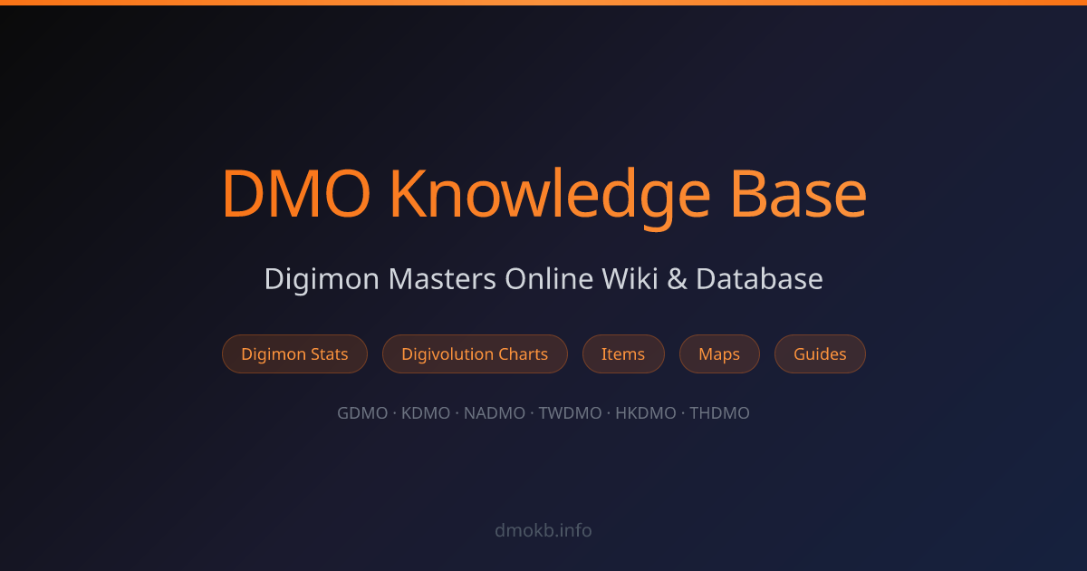 DMO Knowledge Base — Digimon Masters Online Wiki, Database & Guides